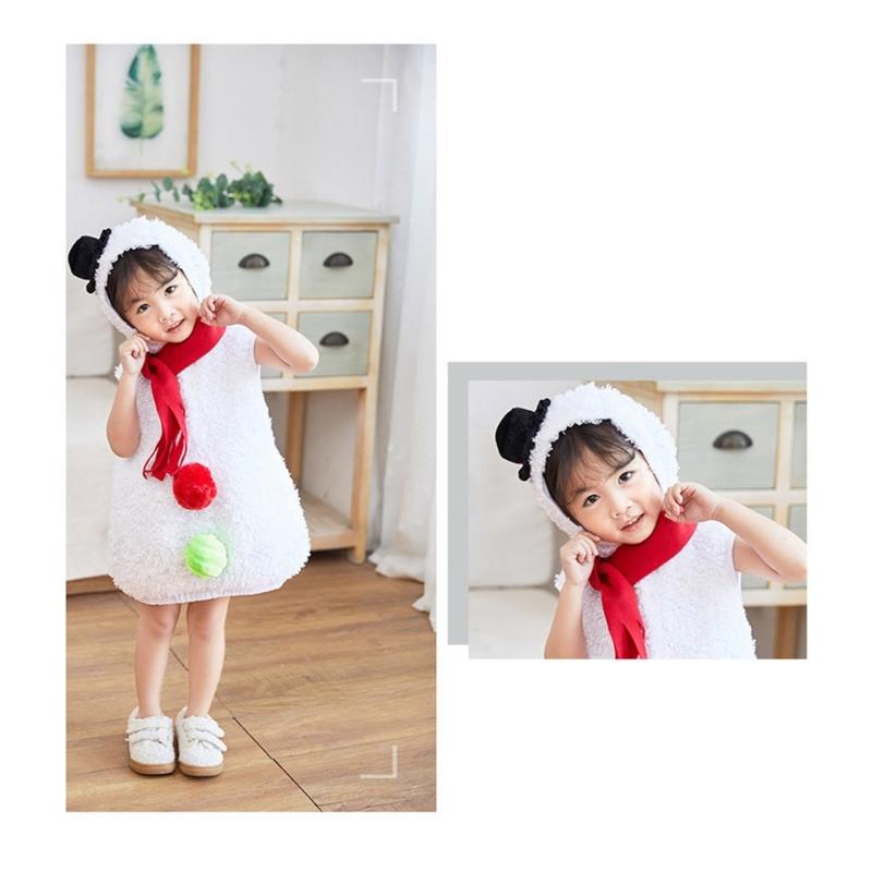 Baby Snow Man Costume Snow Girl Costume, Toddler Christmas Snowman Costume Novelty Fancy Dress Snow Girl Costume