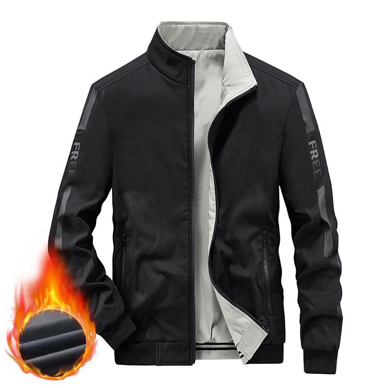 Bomber Jacket Men's New Autumn and Winter Large Size Cotton Coat Double-sided Cotton Casual Baseball Uniform