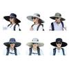 Fisherman Hat Adjustable Chin Strap Breathable Mesh Waterproof Lightweight Quick-Drying Wide Brim Sun Protection Hat