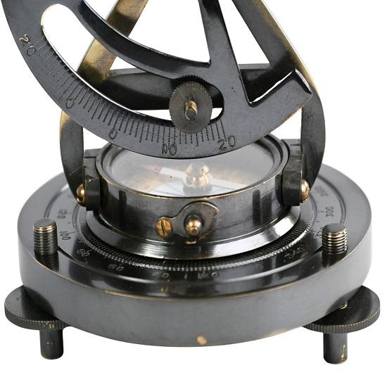 Brass Alidade Telescope with Compass Nautical Maritime Decor