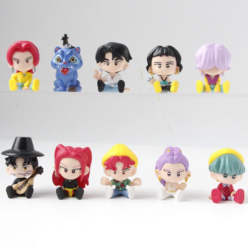 10pcs/Set Kpop Demon Hunters Action Figure Toy Derpys Tiger Rumi Mira Zoey Sussy Figurine Doll Model For Fans Gift