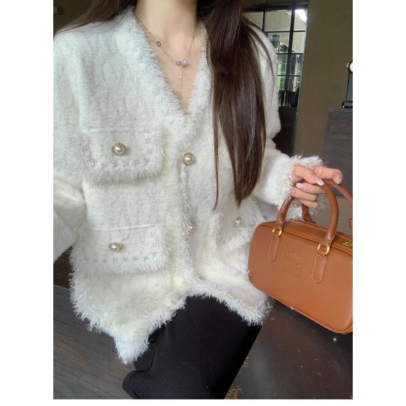 Celebrity High-end Western Style Knitted Cardigan for Women Lazy Style Chic and Beautiful French Style Jacket