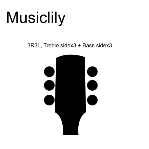 Musiclily Pro L3R3 Locking Tuners for Electric and Acoustic Guitars, with Chrome Large Hex Buttons