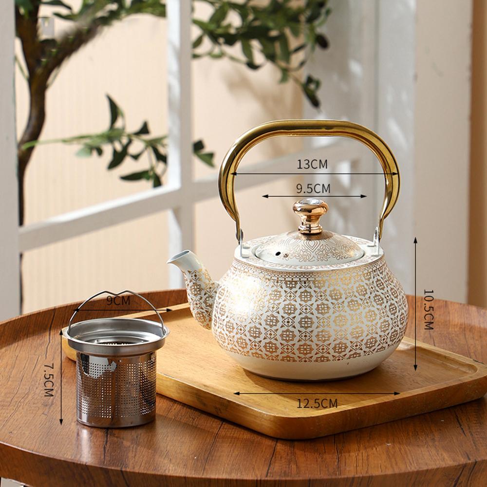China-Chic Style Stainless Steel Kettle with Tea Strainer, Boiling Water Kettle, Induction Cooker Gas Universal Flower Teapot
