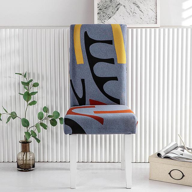 3D-Druck Esszimmerstuhlbezug Strech Geometrischer elastischer Stuhlbezug Sitzbezug für Küchenhocker Home Hotel Hochzeitsdekoration