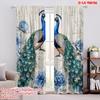 2pcs,2D Plane Printing Popular Curtain Panels Peacock Romance Versatile 100% Polyester (without Rod) Decorations For Home Use