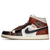 Jordan Air Jordan 1 Slip Resistant Abrasion Resistant Mid top Vintage Basketball Shoes Women's Black Red BQ6472-103(TeamA-S-BOX)