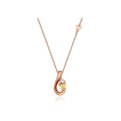 Tirr Lirr Sunshine Dew II Silver Pink Necklace TNSSVP5793M-1