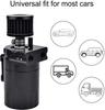 Car Baffled Oil Catch Can Reservoir Tank with Mini Filter Breather Baffled Aluminum Fittings Oil Dipstick Hole Breathable Kettle