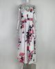 Women's 2024 Summer V-Neck Print Corset Party Dress with Full Skirt