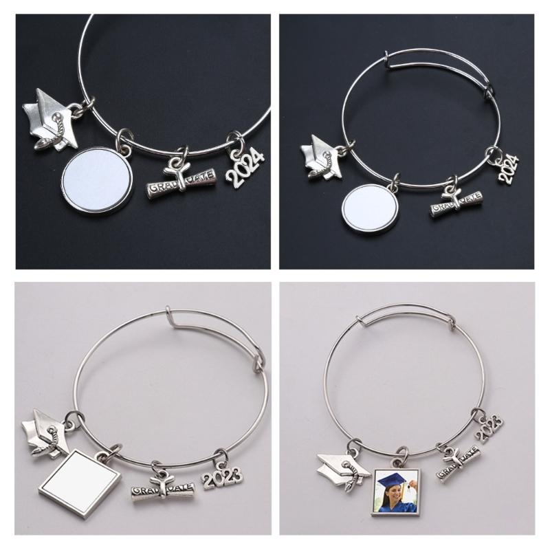 2023 Graduation Bracelet Gifts Sublimation Blank Photo Bracelets Blank Base Bracelets for Jewelry Making DIY Bracelets