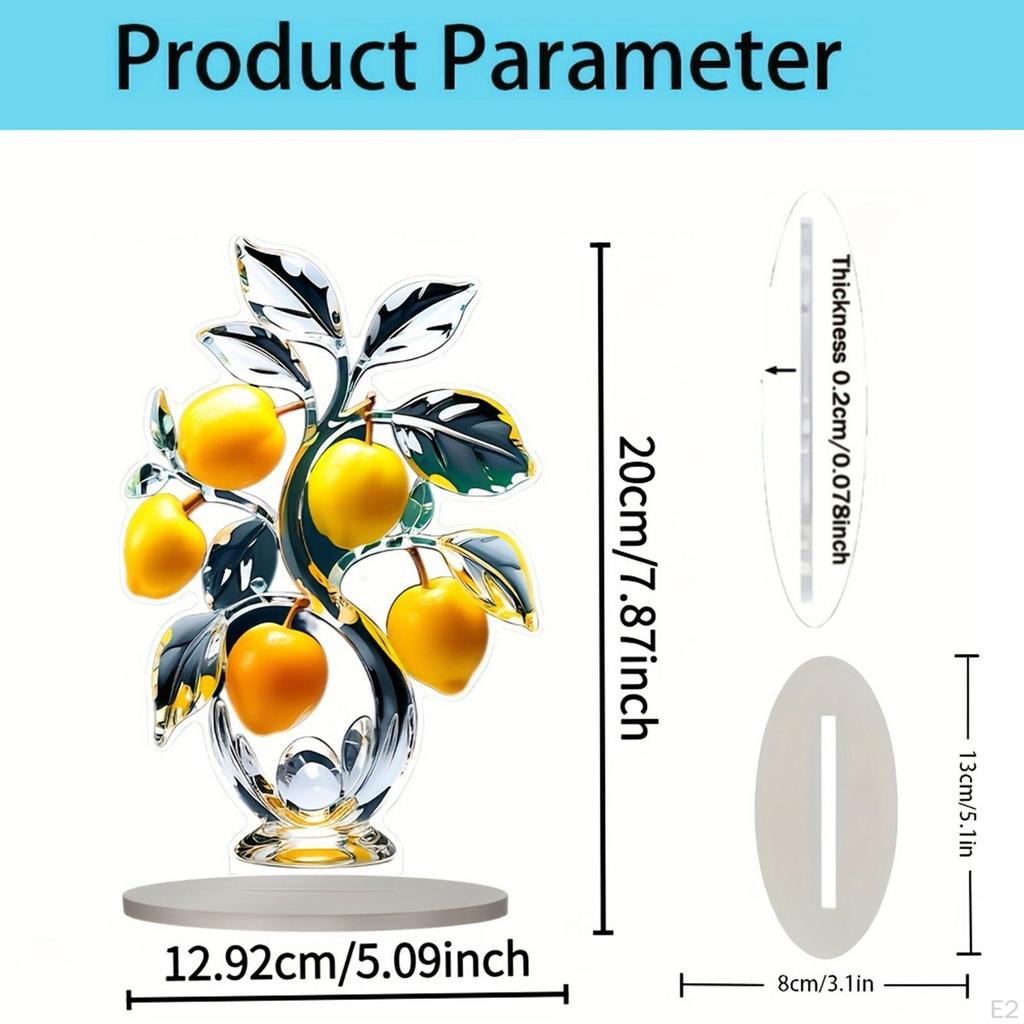 Lemon Tree 2D Acrylic Sign Decorative Plaque Waterproof Collectible Tabletop Decoration for Living