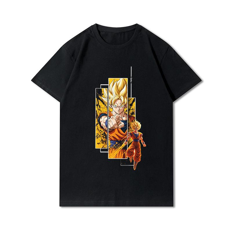

Anime Dragon Ball Summer Men s Clothes Printed Soft Unisex Cotton Tees Summer Blouse T-Shirts Men s Fashion Tops S чёрный