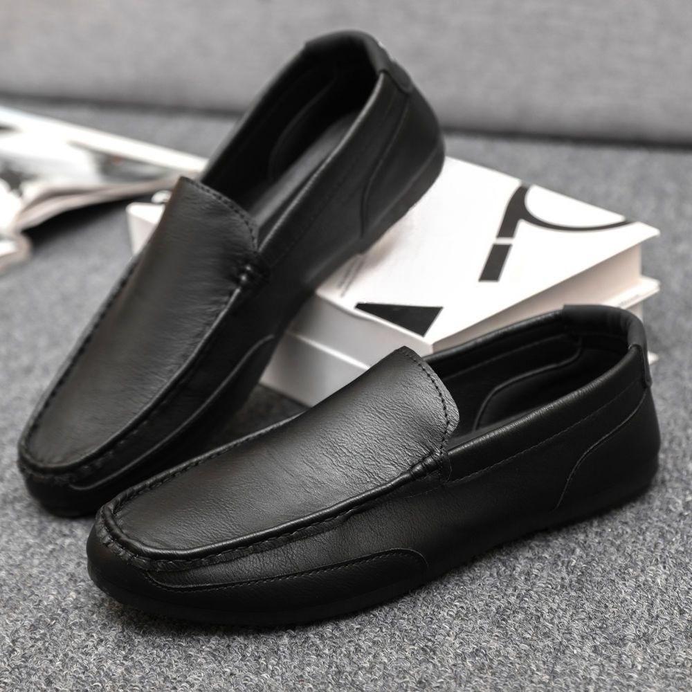 

Fashion Brown Lightweight Man Casual Shoe Flat Plain Slip-on Common Adults Luxury Sale Social Low Price Legitimate Leather Shoes for Men 44