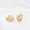 Luxury AAAA Zirconia Round Huggie Hoop Earrings For Women Geometric Ear Buckle Wedding Engagement Party Trendy Classic Jewelry