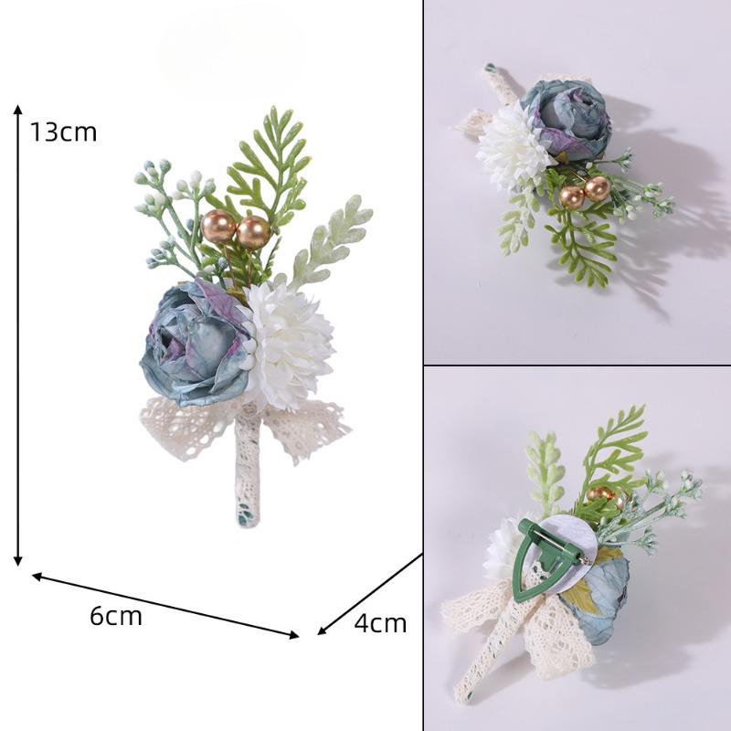 Bride Bridesmaid Brooch Wrist Flower Artificial Rose Brooch Opening Ceremony Sister Lapel