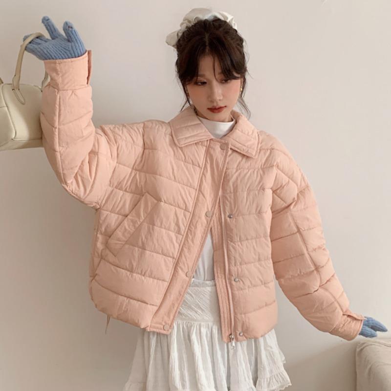 

Pink short cotton-padded clothes for women s winter new small light and thin small cotton-padded jackets are fashionable and foreign. S