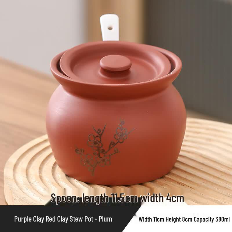 Zisha Purple Clay Stew Pot with Spoon