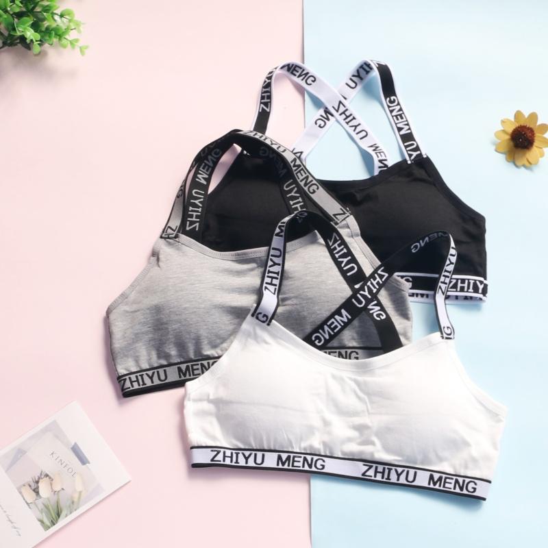 Young Girls Bra Cute Cotton Topic Teenage Training Underwear Natural Sling Fahsion Vest