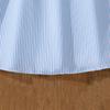 Girls' Dress New Spring-Summer Style Square Neck Stylish Striped Casual Vacation Style Strapless Waist-Cinching Long Dress