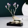 Metal Handicrafts Crystal Deer Figurine Simulation Animal Sculpture Natural Crystal Metal Figurine Home Decoration Accessories