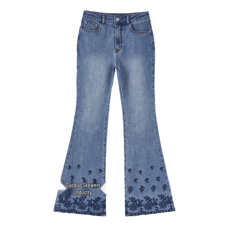 

Fashion Embroidered High-Waisted Flared Jeans XL