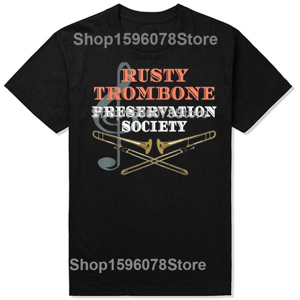 Funny Trombone Player Graphic T Shirts Men Women Pure Cotton Humor Streetwear Tee Shirt Short Sleeve Unisex Loose Clothing