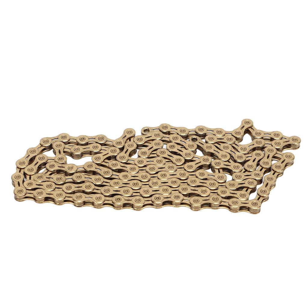 Mountain Bike Chain 10 Speed High Carbon Steel Gold Hollow Bike Speed Chain Replacement for Cycling