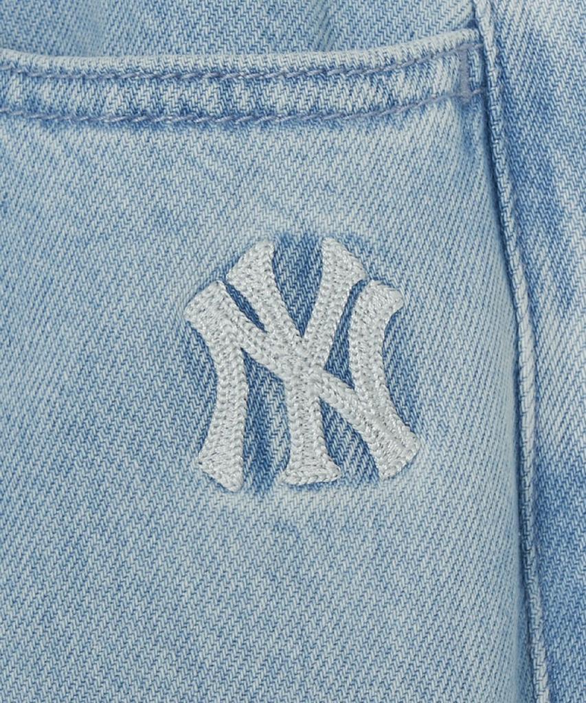 Emelbi Women'S Basic Small Logo Summer Tencel Wide Denim Pants Ny (L.Blue)