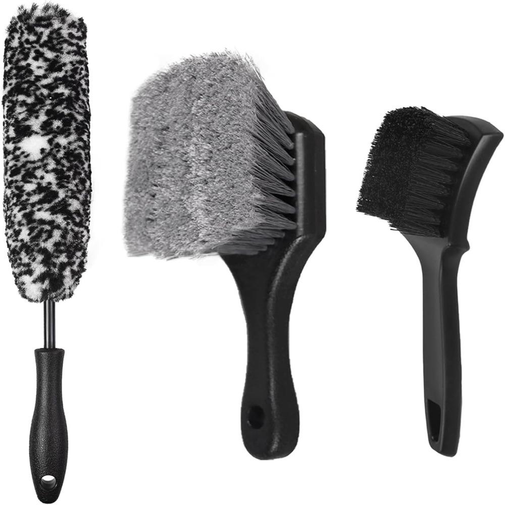 3/7 pcs Soft Car Wheel Brush Kit Non Abrasive Bristles Rim Washing Brush  For Cleaning Wheels 3pcs