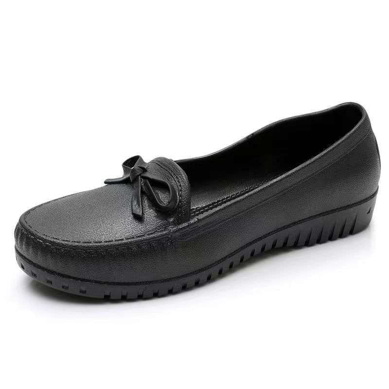Short rain shoes waterproof and non-slip soft sole kitchen work shoes pattern casual plastic shoes women's rubber shoes water shoes rain boots