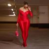 2024 Fall Women's European & American Style Off-Shoulder V-Neck High-Waist Casual Sports Suit
