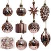 Irregular Shape Christmas Tree Ornaments, Set of 12 Balls for Festive Decor