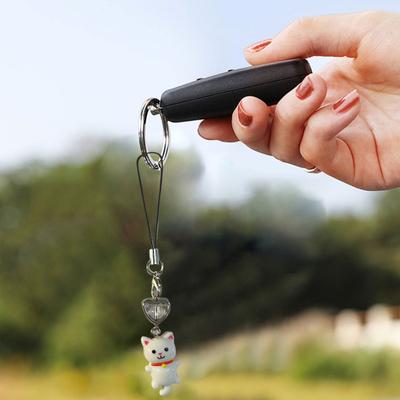 1/6Pcs Keychain Heart Cat Styling Design Keyring Phone Decoration Kitty Phone Charm Multifunctional Charm Key Holder