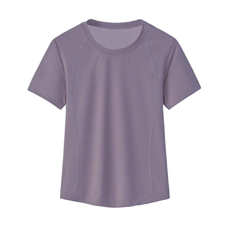 

Lu Original Fairy Yoga Clothing Top Summer Quick-Drying Mesh Style for Sports T-shirt Women s Short-Sleeved Running Fitness T-shirt Smoke purple M