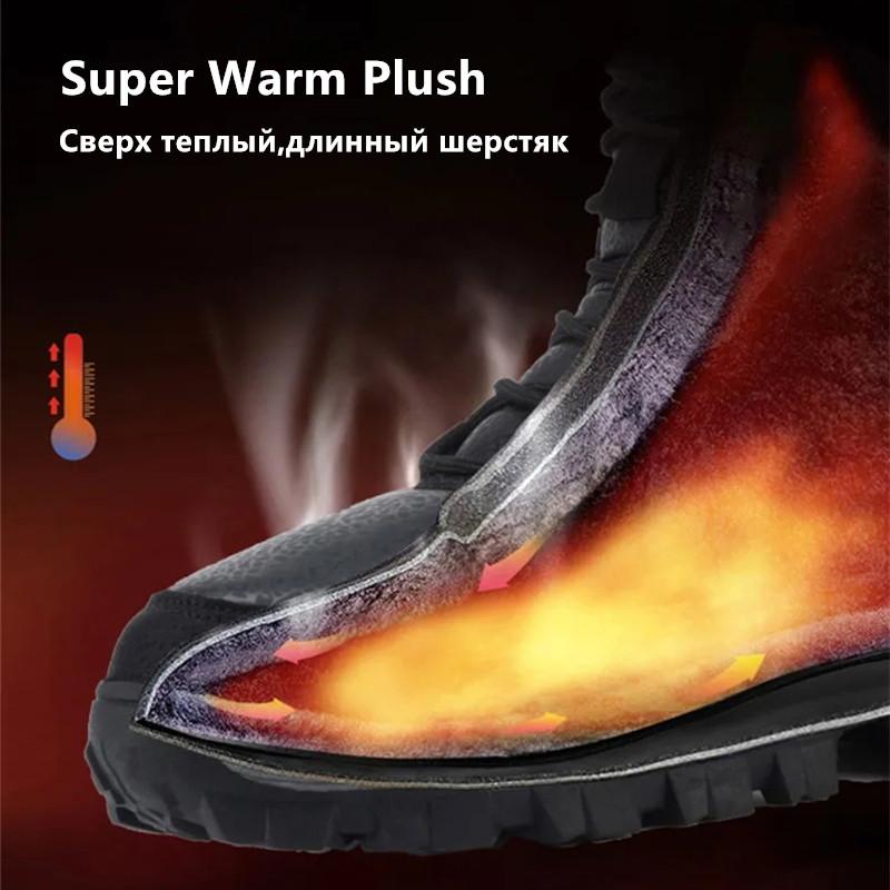Neue Herren Winterstiefel Warme Plüsch Schneestiefel Outdoor Rutschfest Paar Wanderstiefel High-Top Wasserdichte Sneaker Herren Stiefeletten