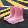 Women's Mid-calf Rain Boots with Anti-wear Edge Lightweight Wading Shoes Kitchen Rubber Shoes