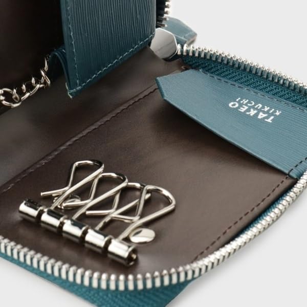 Takeo Kikuchi Key Case, Key Holder, Charm [NEW Leather Ripple Series] Smart Key Case G8701375 Men's Navy (094) 00 (FREE)
