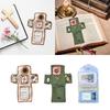 Cloth Pocket Prayer Shrine with Cross Portable Remembrance Ornament Miniature Travel Spiritual Gift for Family