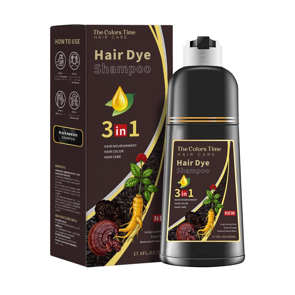 3-in-1 Plant-Based Bubble Hair Dye Cream with English Packaging