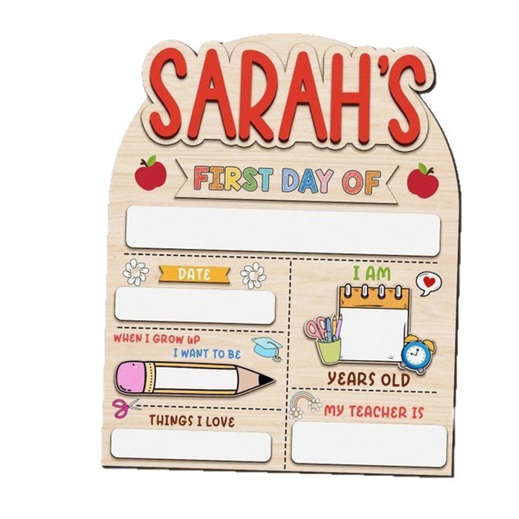Back-To-School Gift: Multi-Layered Wood Recording Board With Removable And Erasable Name