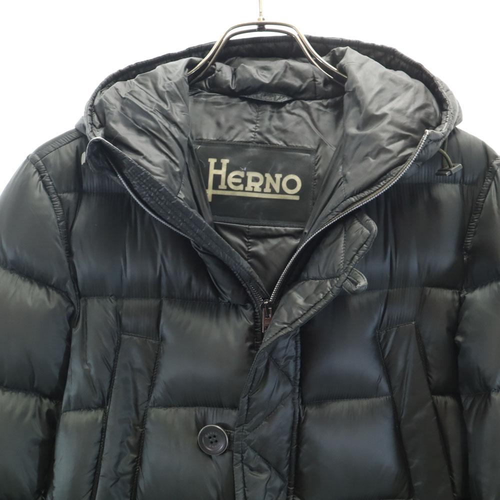 Herno Made In Romania Medium Goose Down Jacket 44 Green Hoodie Men's Used