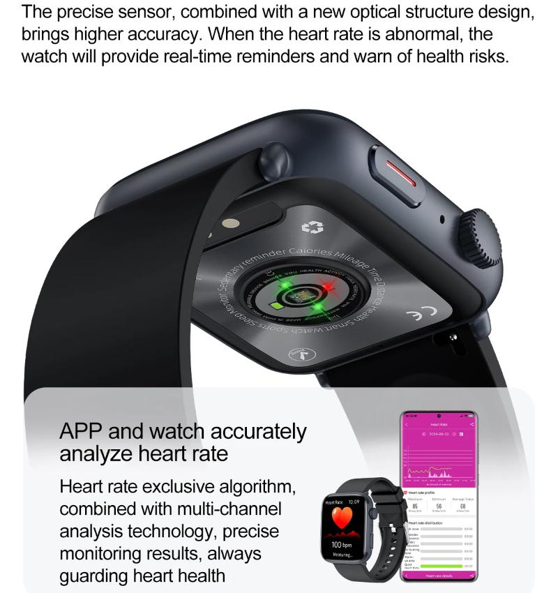 2025 Nouvelle Montre Connectée Intelligente à Diagnostic IA pour Femmes HRV+PPG Pression Artérielle Oxygène Sanguin Moniteur de Santé IP68 NFC Montres Intelligentes pour Xiaomi