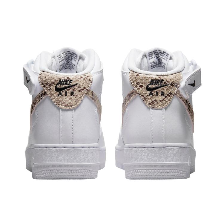 Nye Nike Air Force 1 '07 Mid Hvit Slangeskinn Swoosh Dame DD9625-101