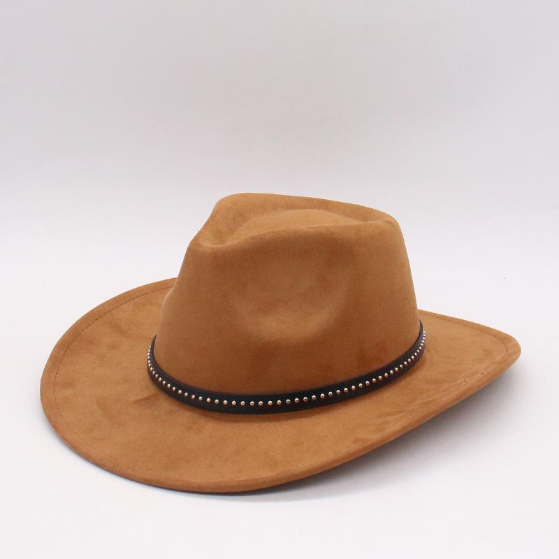 Felt Hat Retro Jazz Top Hat Woolen Hat Men'S And Women'S Western Cowboy Hat