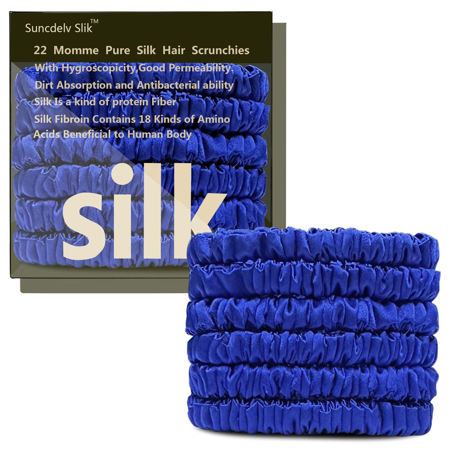 

6 шт 100% чистый шелк тутового дерева резинки для волос ручной работы женские аксессуары для волос для девочек чистый цвет натуральные резинки для волос коробка