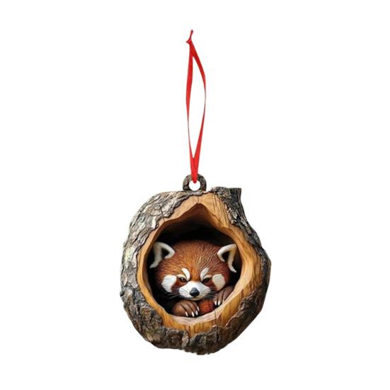 5Pcs Animal Christmas Ornament Set Acrylic Car Interior Pendant 2D Acrylic Forest Animal Decoration for Christmas Tree Home
