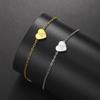 Fashion Titanium Steel Alphabet Bracelet With Heart Pendant Women Simple Personalized Letter Charms Jewelry