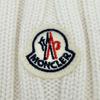 Pristine MONCLER Knit cap Beanie with logo patch Ivory wool Women Used