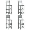 Day and Night - Day and Night Kitchen Stools 4 Units Solid Gray Acacia Wood